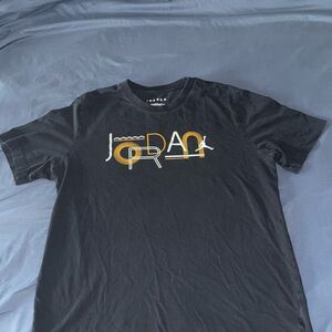 Jordan Black Short Sleeve Tee with Graphic Gold Design